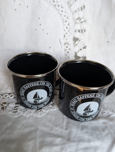 Nautical enamel camping mugs - nautical,