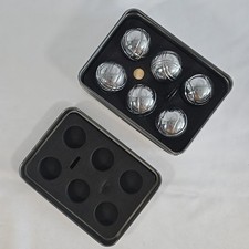 Miniature Indoor Boules Petanque Set In Tin W/ Jack & Measure Approx 30mm Boules