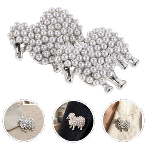 2pcs sheep brooch - sheep, faux