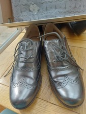 Clarks UK 6 / EU 39.5 HAMBLE OAK Stone Metallic Leather Brogue Shoes New