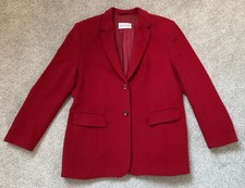 BASLER ladies red PURE NEW WOOL blazer suit jacket size 14