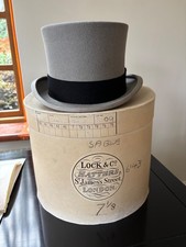 Vintage Lock & Co. Ascot Grey Top Hat, size UK 7  1/8 or 58 w original hat box