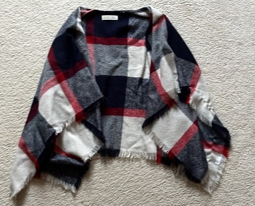 Zara girls plaid shawl red - shawl,