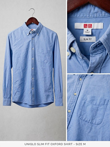 Uniqlo mens blue slim fit - blue,