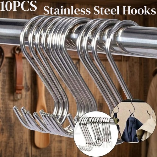 10pcs stainless steel hooks - stainless,