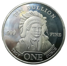 .999 Troy One Ounce Fine Tin
