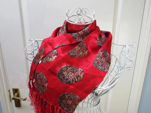 Motoring scarf 100 silk red - scarf, 100%