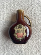 Vintage Dolfi Cherry Brandy Miniature Bottle, Brown Glaze