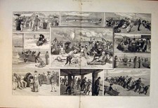 Original Old Antique Print