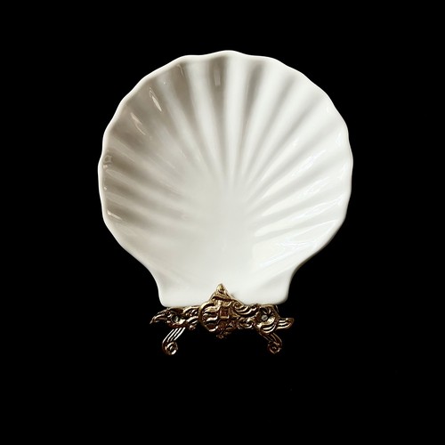 Vintage white shell - shell, scalloped