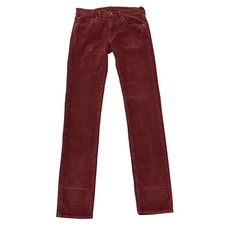 Levi's 511 Corduroy Jeans Red Mens 29W 33L Slim Straight Fit Stretch Cotton