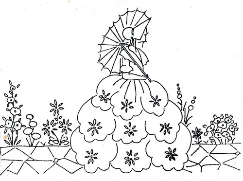 Vintage embroidery transfer - embroidery,