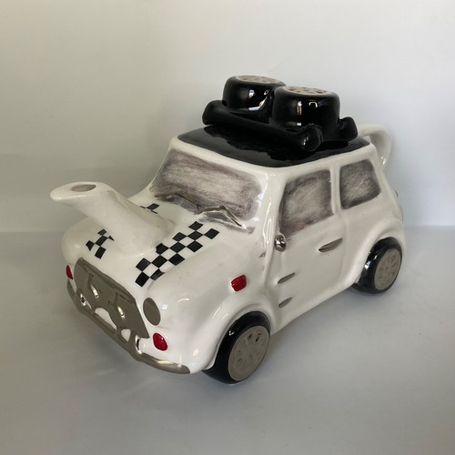 Mini car teapot white with - mini,