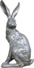 Textured silver sitting hare - textured,