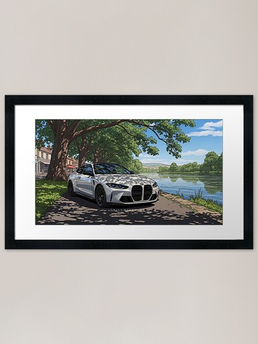 Beauty car silluet framed - silluet,