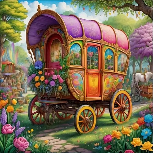 Romany caravan cross - a,