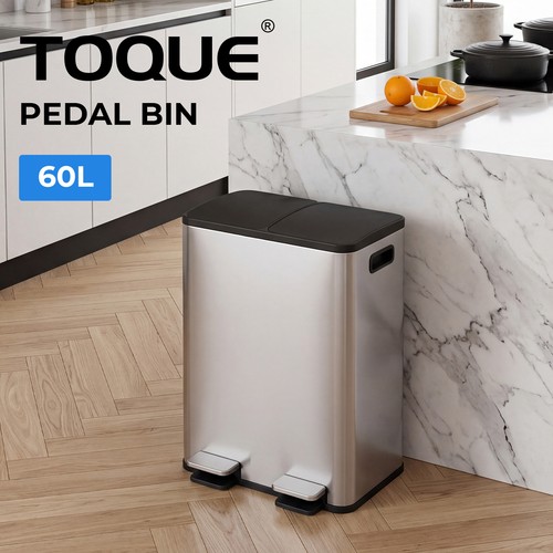 Toque 60l pedal bin - pedal, stainless