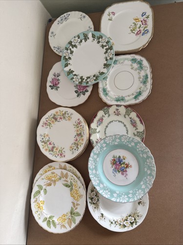 Vintage tea plates floral - vintage,