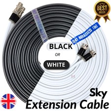 Premium Satellite extension Cable Twin Wire Double Lead For Sky Q +HD Freesat