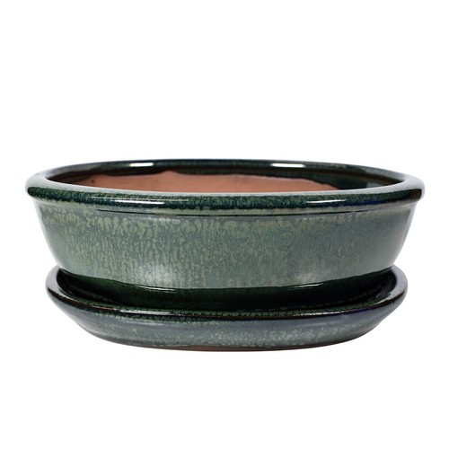 Green bonsai pot drip tray - green, |