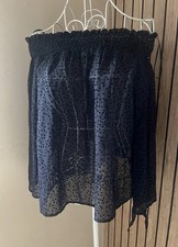 Zara Navy Sheer Spots Off