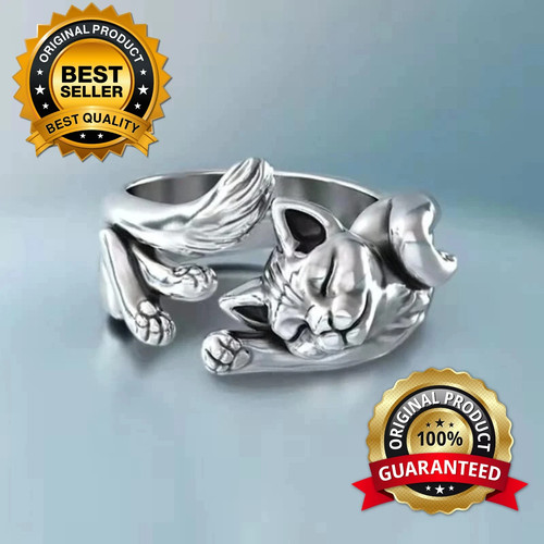Stretching cat cute ring - stretching,