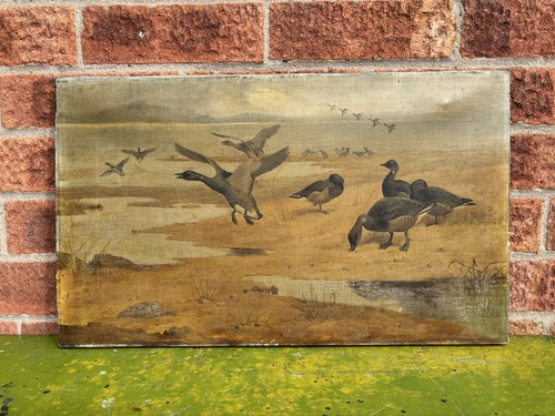 Antique oil painting brent - antique,