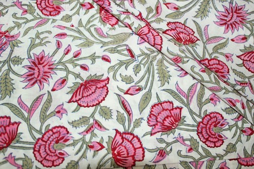 White pink floral - white,