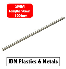 5MM STAINLESS STEEL METAL ROUND BAR ROD GRADE 304 | LENGTHS 50MM - 1000MM 