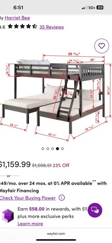 Full over twin bunk bed - twin,