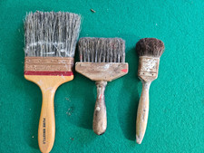 vintage paint brushes x 3 painting  and  decorating
