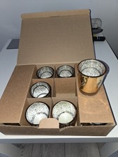 Set of 12 Mercury Glass Votive Candle Tealight Holders Ideal for Wedding Decor