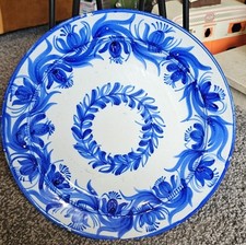 antique tin glazed blue and