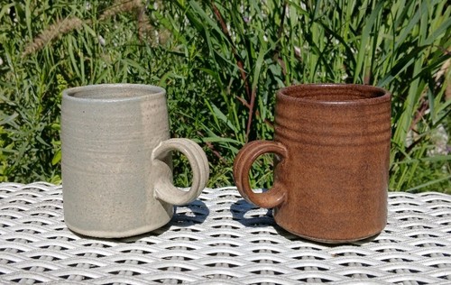 Pair unique hand thrown - 2,
