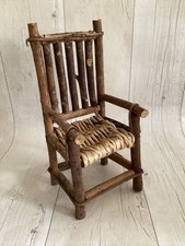 Rustic Woven Chair For Doll or Teddy Bear Display