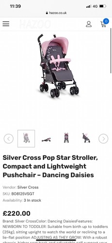 Silver cross pop stroller - cross, /