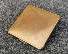 Kigu Square Floral Vintage Powder Compact, Refillable Makeup Case, Vanity 1950s