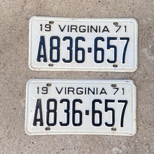 1971 Virginia License Plate