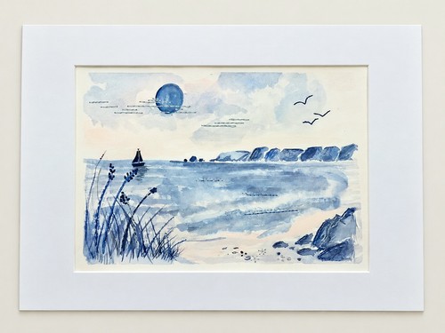 Hand embroidered watercolour - embroidered,