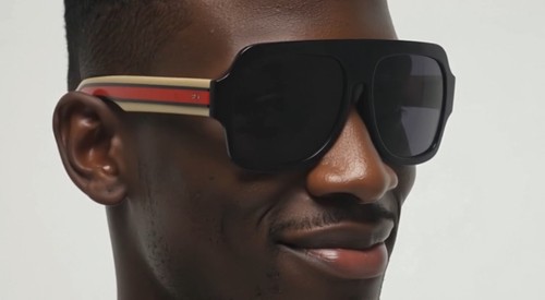 Men rectangular black - black, frame