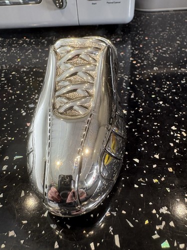 Silver plated football boot - silver,