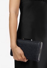 Dune Navy Shimmer Binita Crossbody Clutch, Box Clutch, NEW without tag