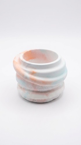 Handmade white cement vase - handmade,