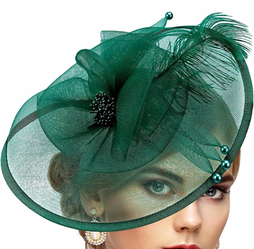 Elegant dark green - dark, feather