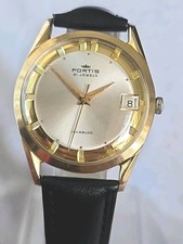 Mens Vintage Genuine FORTIS 21 Jewel Incabloc Gold Plated Wristwatch Cal. FHF 72