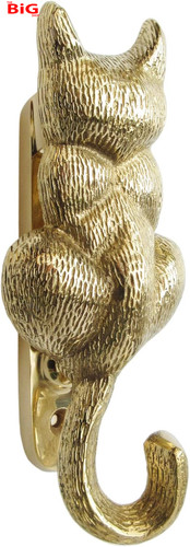 Solid brass cat door knocker - brass, |