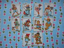 Set of 10 vintage/retro cute game/playing cards - children, snap (not full game)