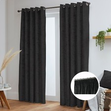 Crushed velvet curtains pair - curtains,