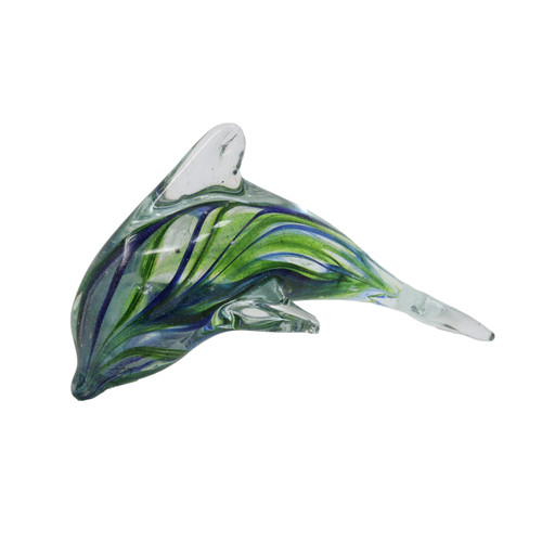 Dolphin glass figurine blue - glass,