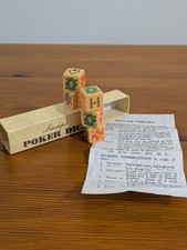 Lindop's Poker Dice Butterscotch Set of 5 With Original Instructions